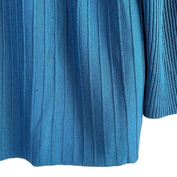 Eileen Fisher Merino Wool Ribbed Single‎ Button Cardigan in Teal, Size Medium - Picture 11 of 12